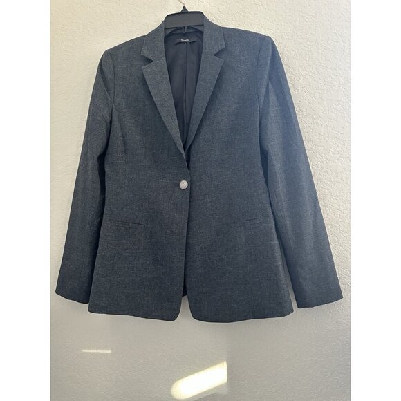 Tahari Womens Blazer Jacket 10 Blue Single Button Old Money Career Office NWT - Picture 1 of 13